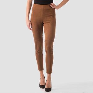 Joseph Ribkoff Brown Faux Suede Skinny Pants